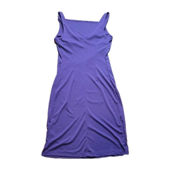 Express Dresses & Skirts - Express Women's Medium  Plum Bodycon Midi Dress Sleeveless Draped Cowl Neck